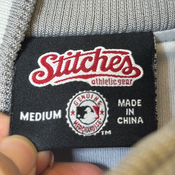 Stitches Los Angeles Dodgers Baseball World Series Blue White Jacket Size Medium - Picture 5 of 11